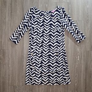 Lilly Pulitzer Navy and White Patterned Mini Dress